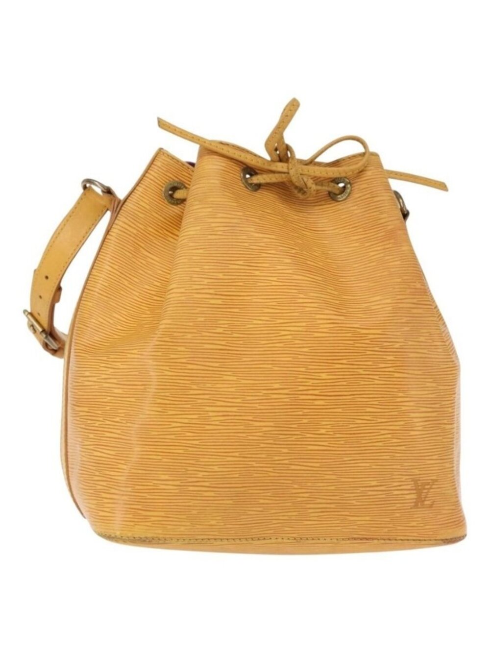 Authentic LOUIS VUITTON Epi Petit Noe Shoulder Bag Yellow M44109 LV